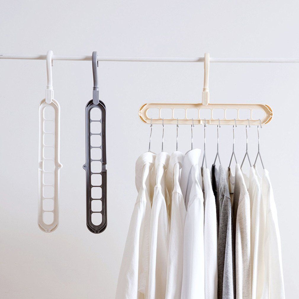 Rotating Nine-Hole Hanger Multi-Function Multi-Layer Folding Magic Hanger