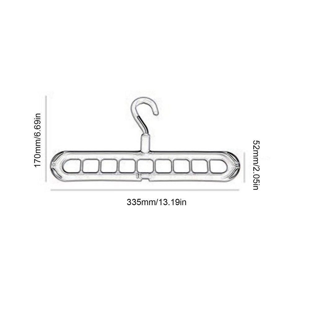Rotating Nine-Hole Hanger Multi-Function Multi-Layer Folding Magic Hanger