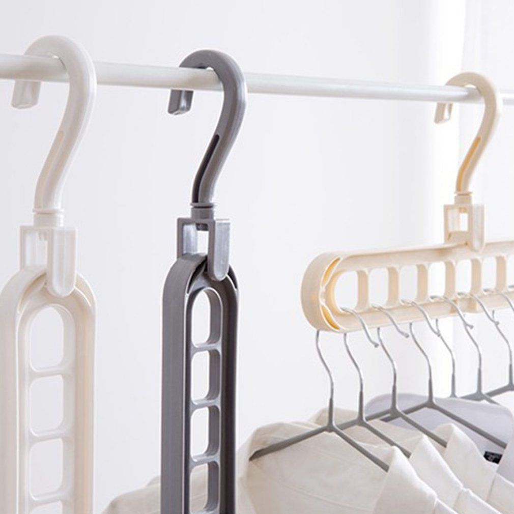 Rotating Nine-Hole Hanger Multi-Function Multi-Layer Folding Magic Hanger