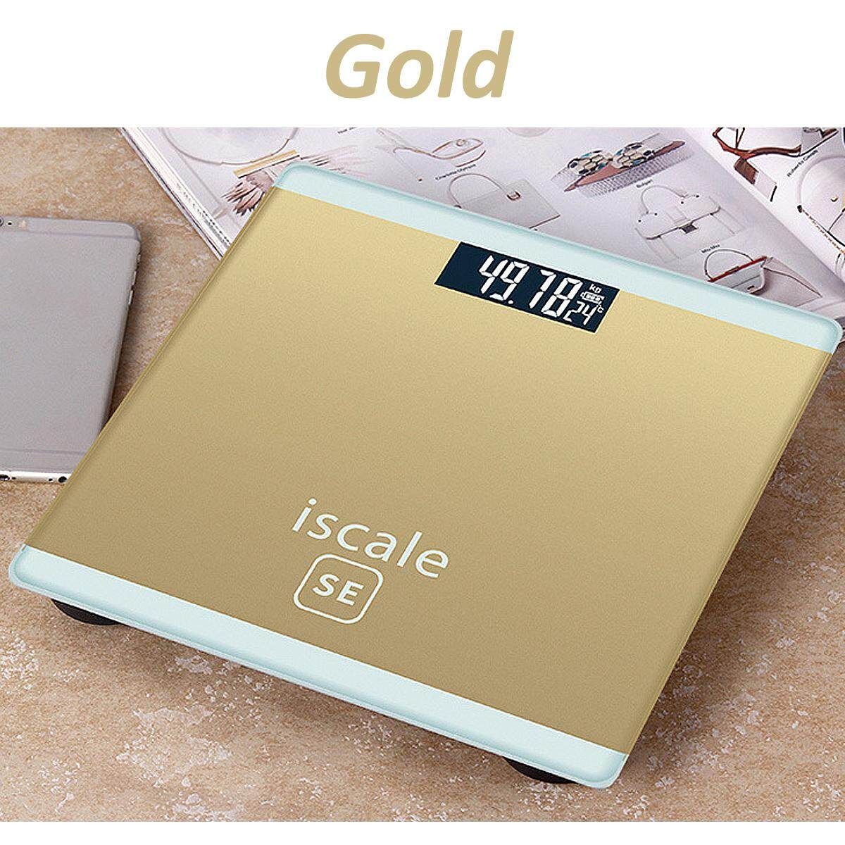400lb/180kg LCD Electronic Digital Body Weight Scale Bathroom Gold Luxury Gold Color