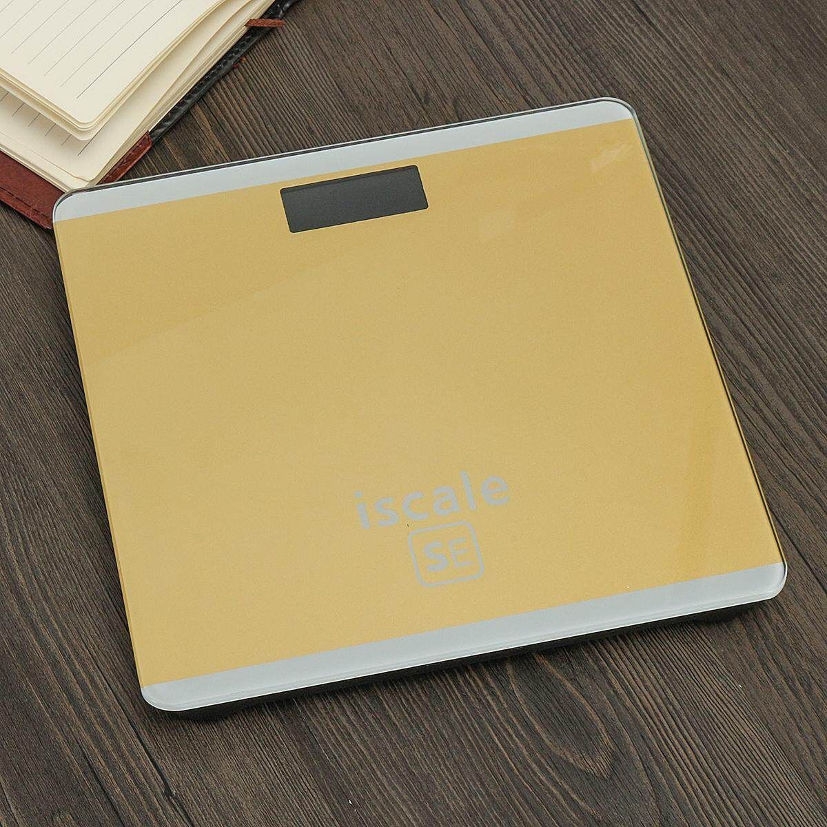 400lb/180kg LCD Electronic Digital Body Weight Scale Bathroom Gold Luxury Gold Color