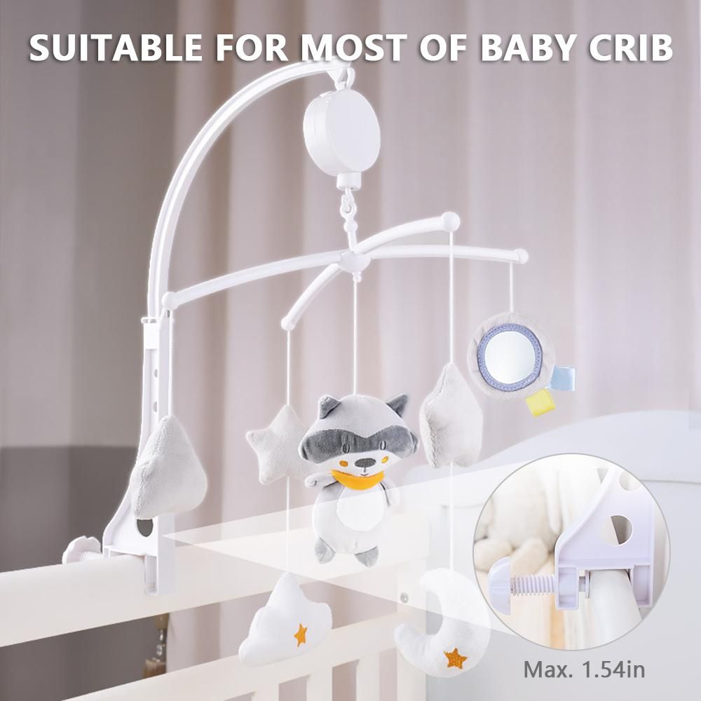 Musical Baby Crib Mobile with Hanging Rotating Toys Infant Bed Decoration for Baby Boys Girls