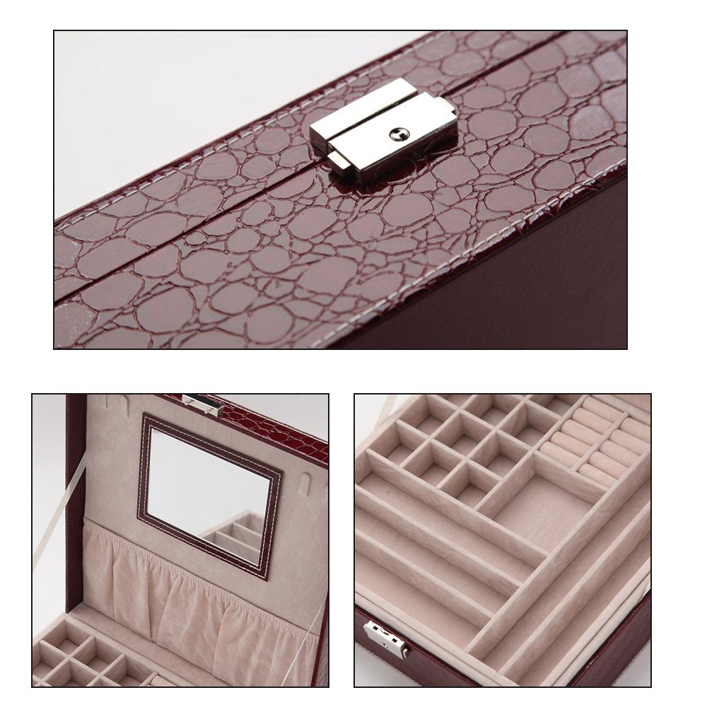 Jewelry Box Earring Ring Necklace Storage Organizer With