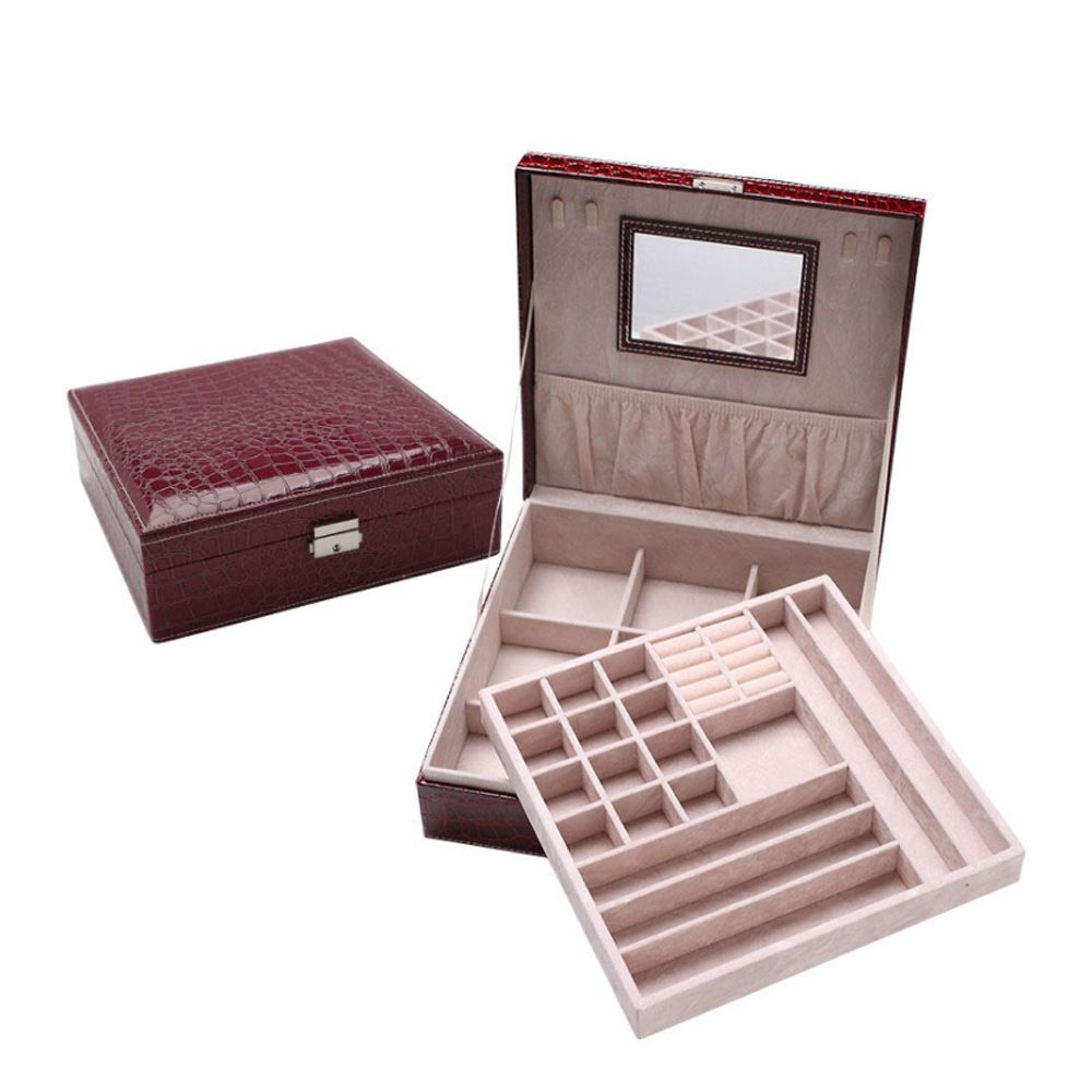 Jewelry Box Earring Ring Necklace Storage Organizer With