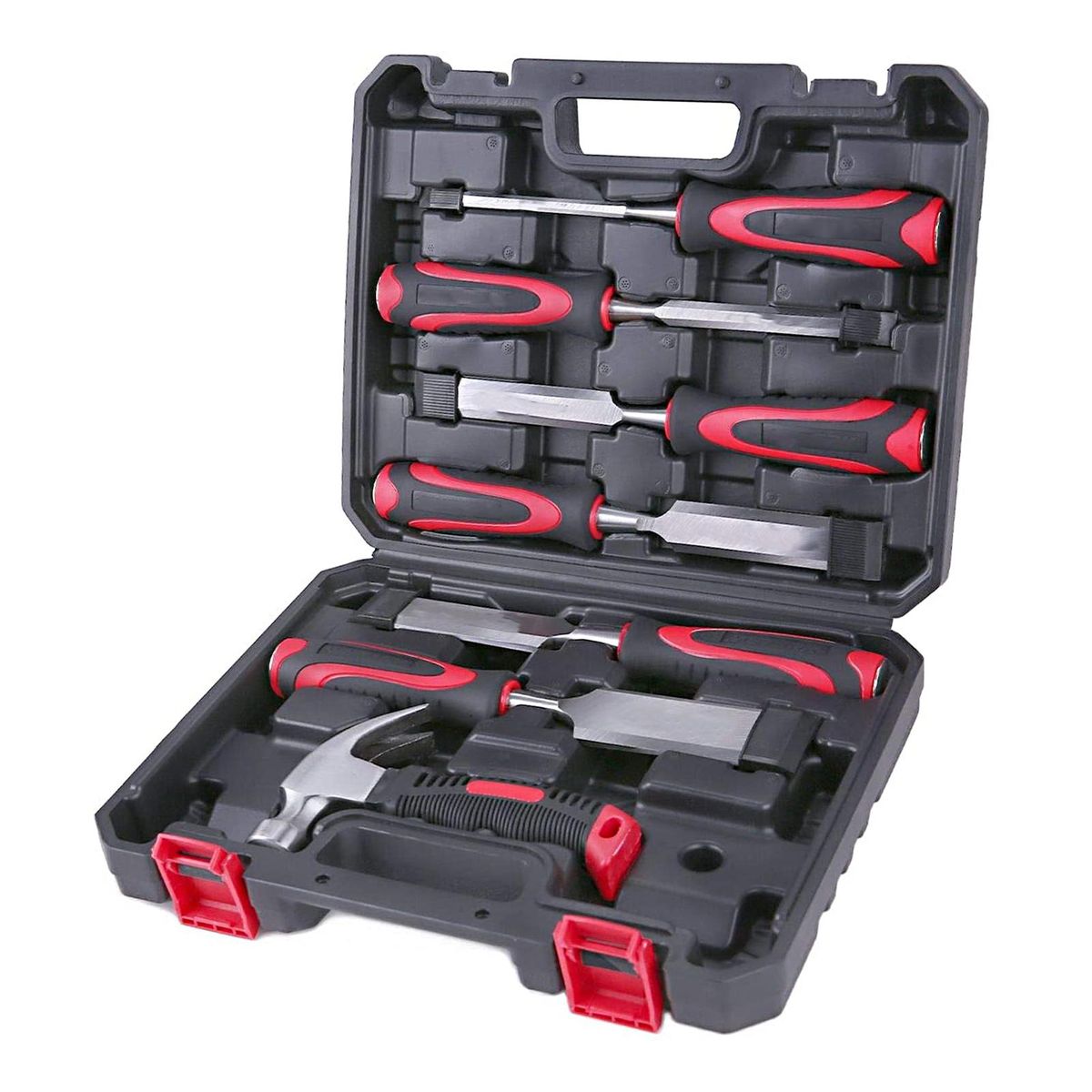 Meterk 8pcs Wood Chisel Set with Hammer Wood Carving Tools with Storage Case Non-slip Handle for Carving Woodworking Anti-Rust