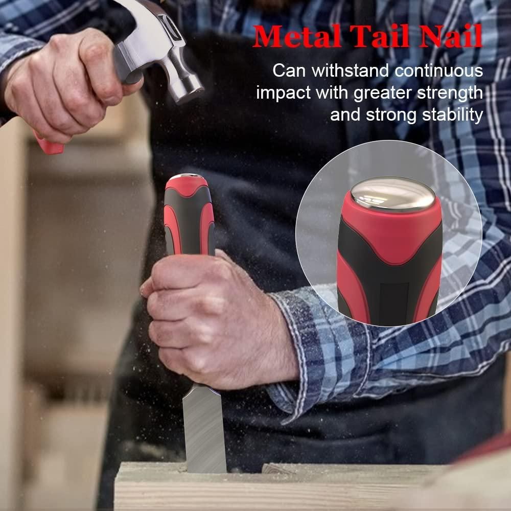 Meterk 8pcs Wood Chisel Set with Hammer Wood Carving Tools with Storage Case Non-slip Handle for Carving Woodworking Anti-Rust