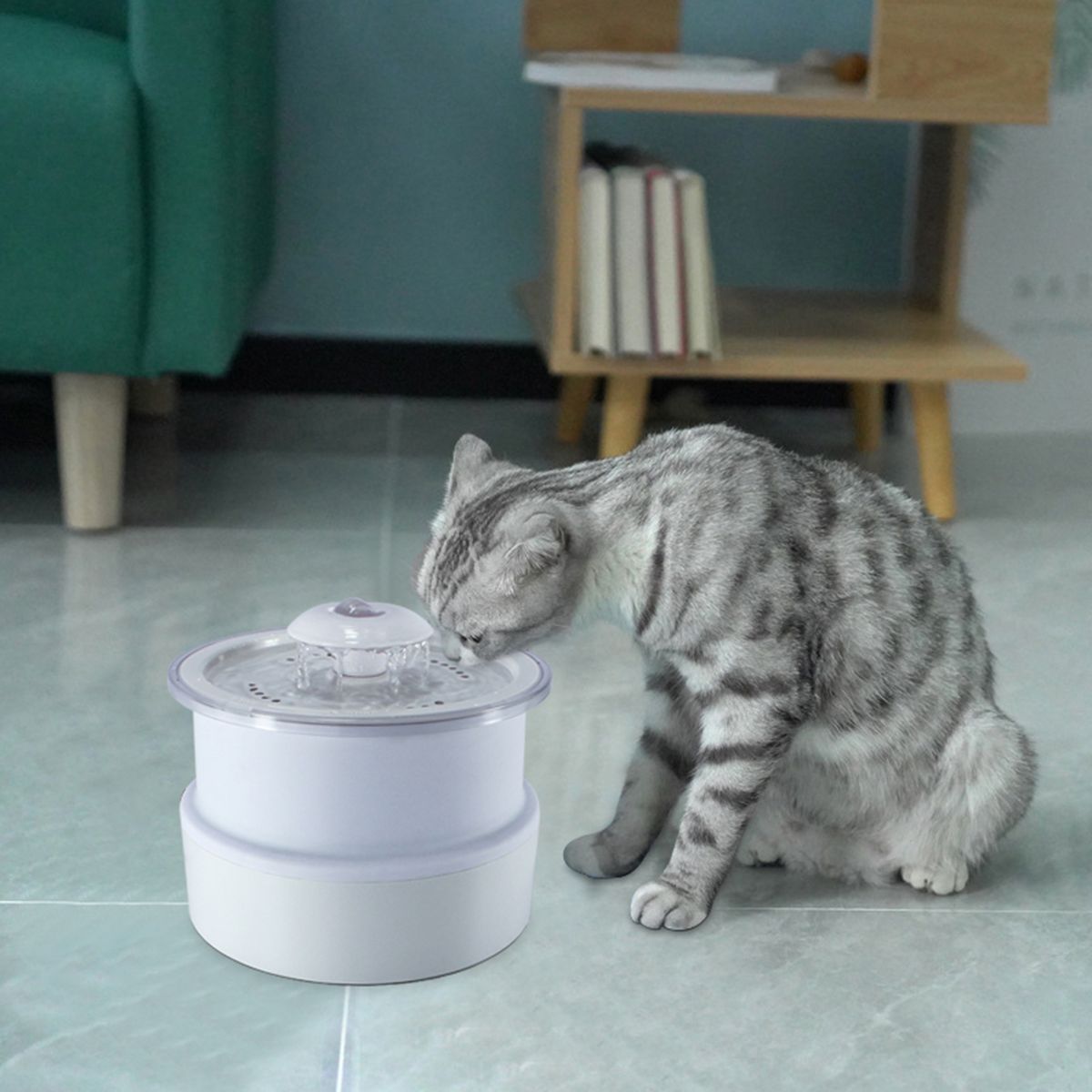 2.4L Cat Water Fountain With Night Night Auto Power Off Pet
