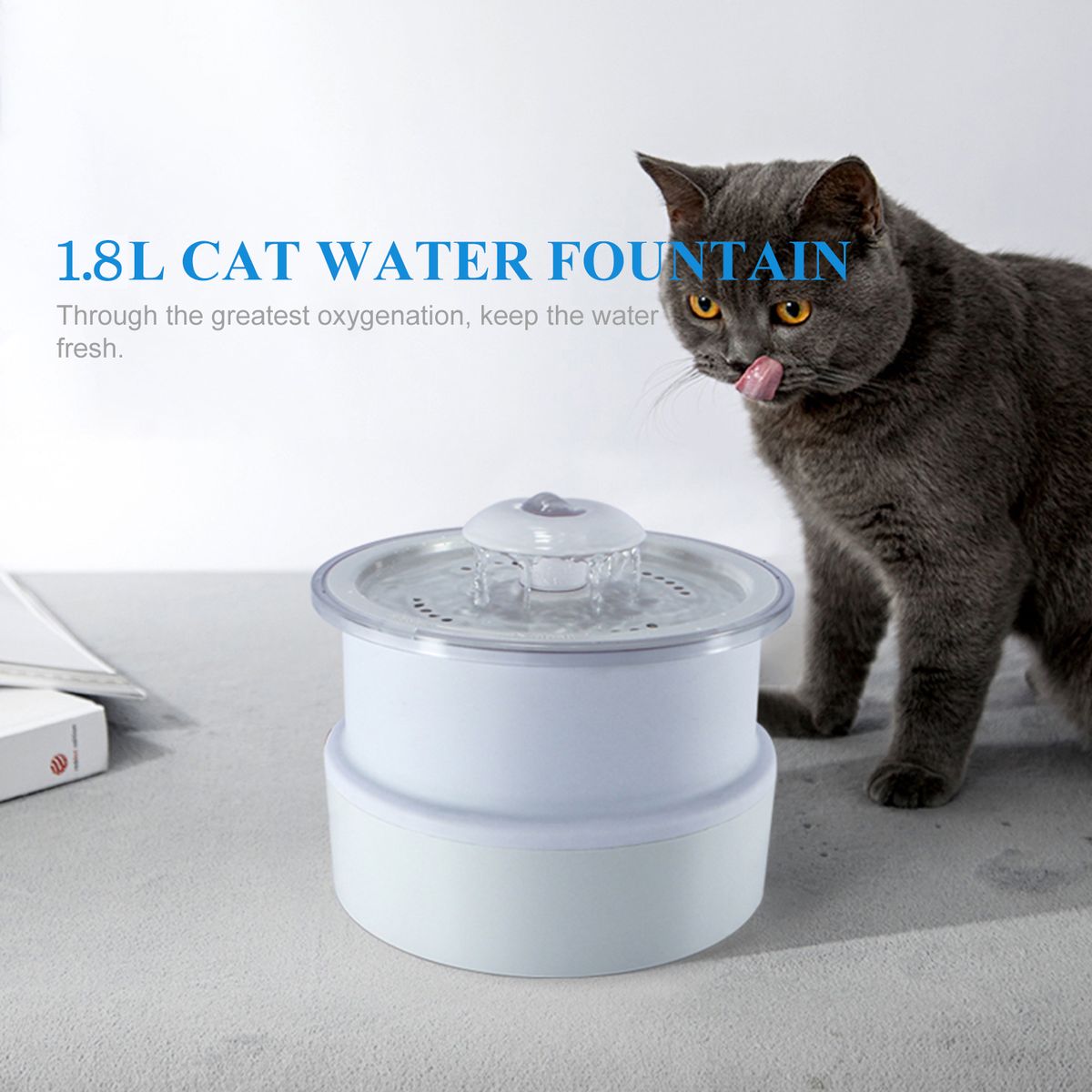 2.4L Cat Water Fountain With Night Night Auto Power Off Pet
