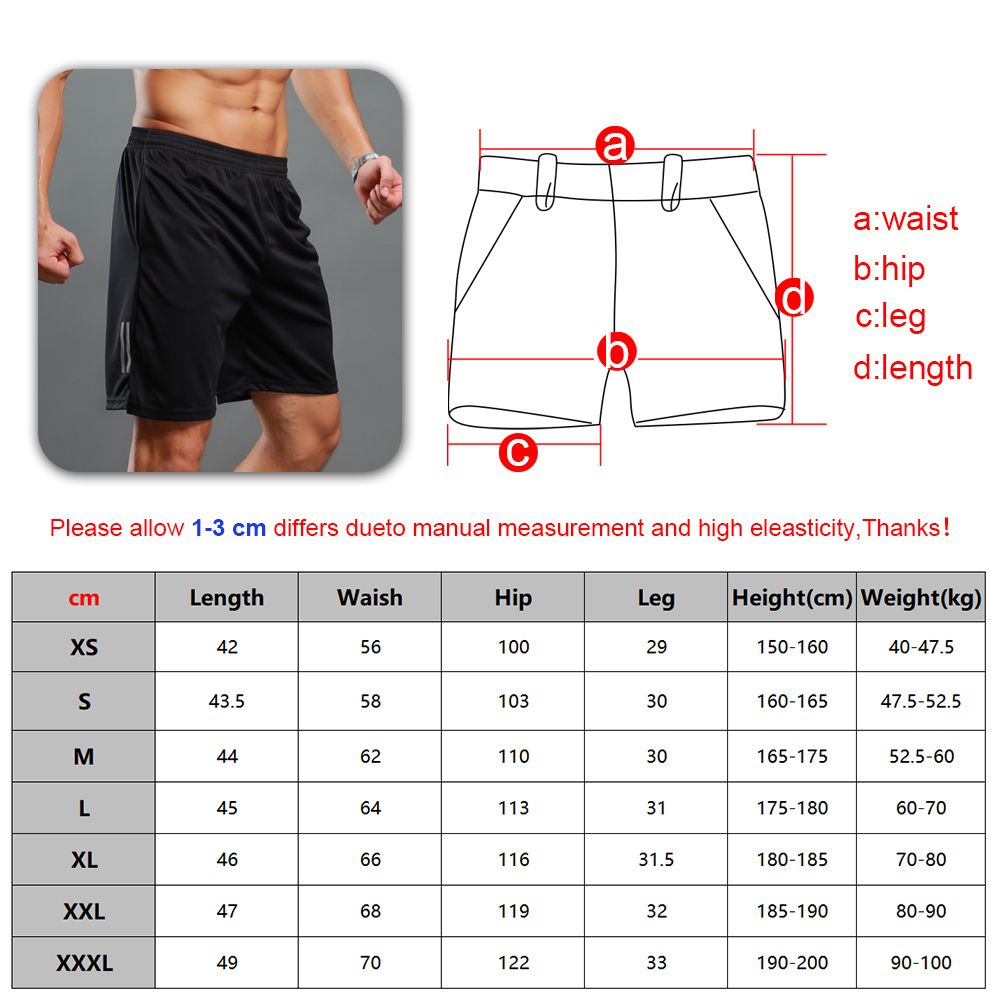 Running Shorts Mens Summer Plus Size XS-3XL Compression Quick Dry Mesh Fitness Sport Shorts With Pocket Workout Basketball-black