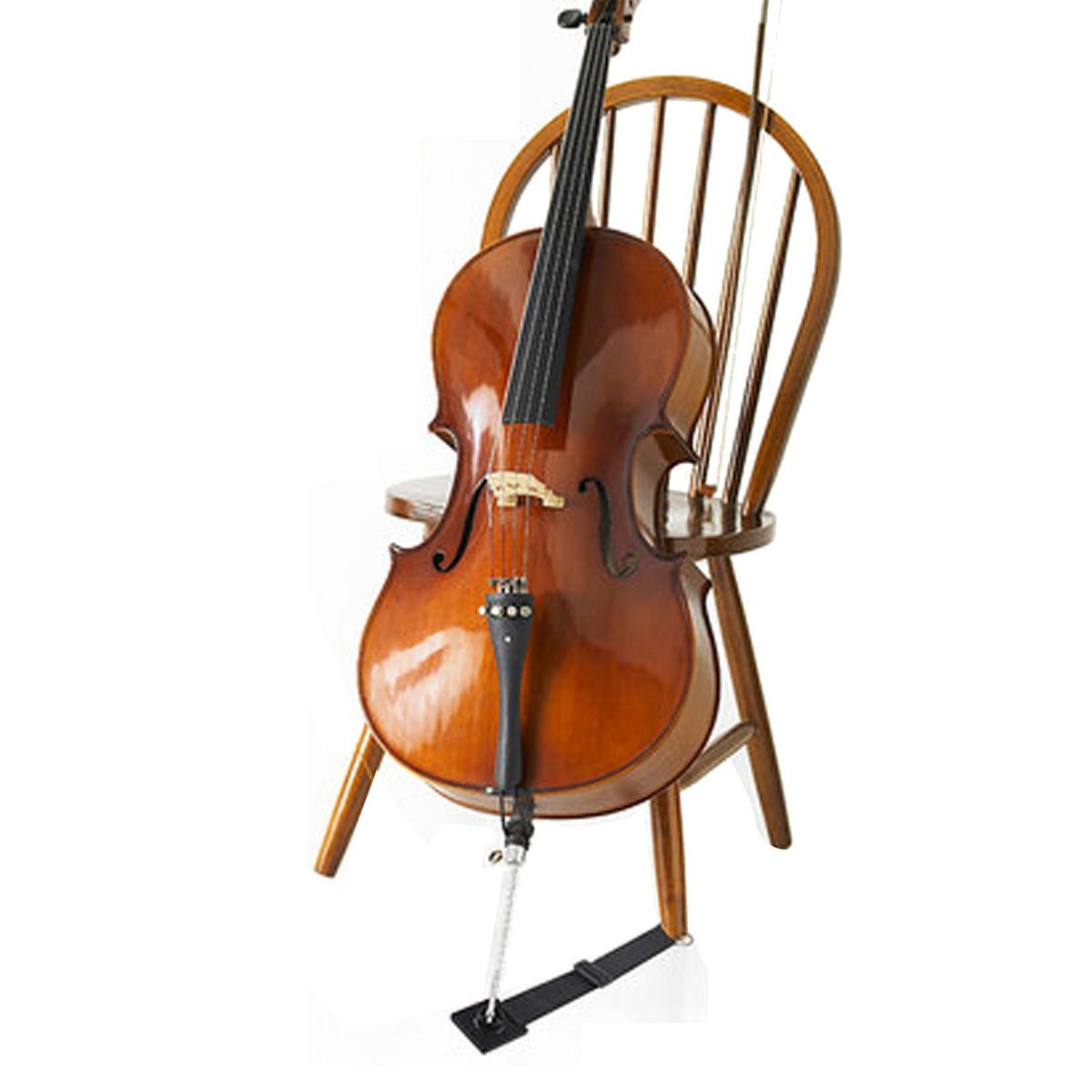 Cello Endpin Anchor Cello Antiskid Device Adjustable Strap Non-slip Stopper Holder Stand with O-ring and Anti-Scratch Sponge for Cellist Practice Performance