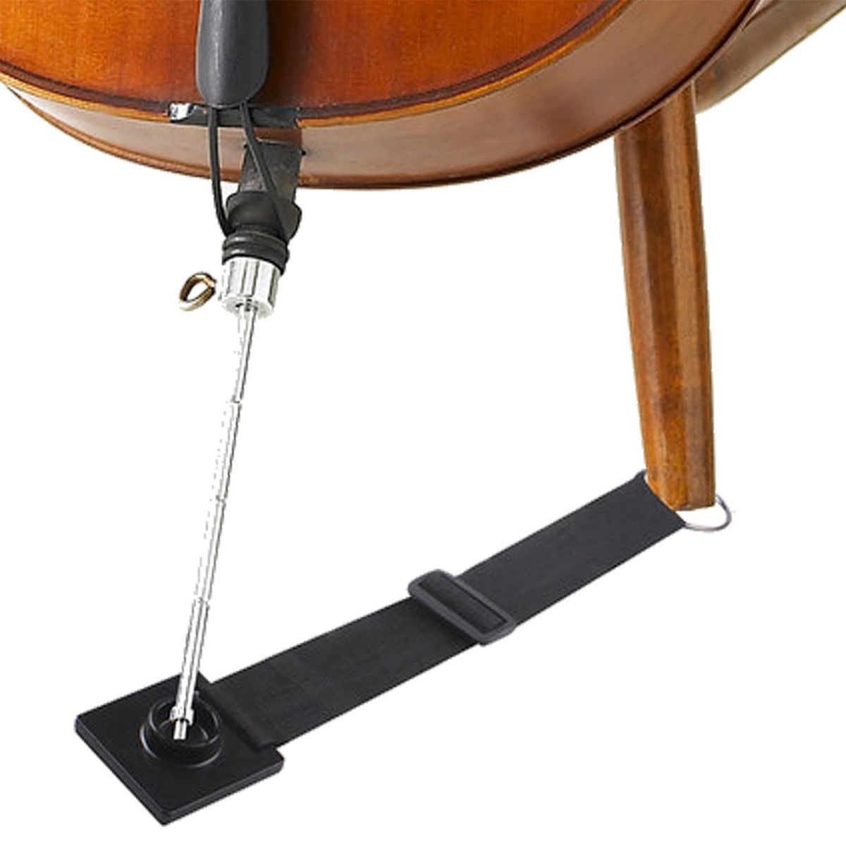 Cello Endpin Anchor Cello Antiskid Device Adjustable Strap Non-slip Stopper Holder Stand with O-ring and Anti-Scratch Sponge for Cellist Practice Performance