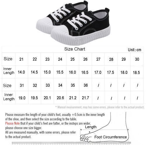 Children's Canvas Sneakers Baby Little Girls' Low-top Casual Shoes Black