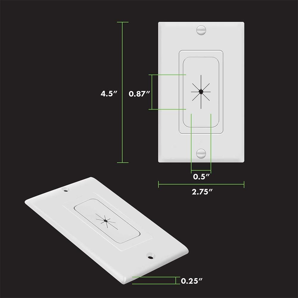 2 Pack Flexible Rubber Wall Grommet Insert with Decorator