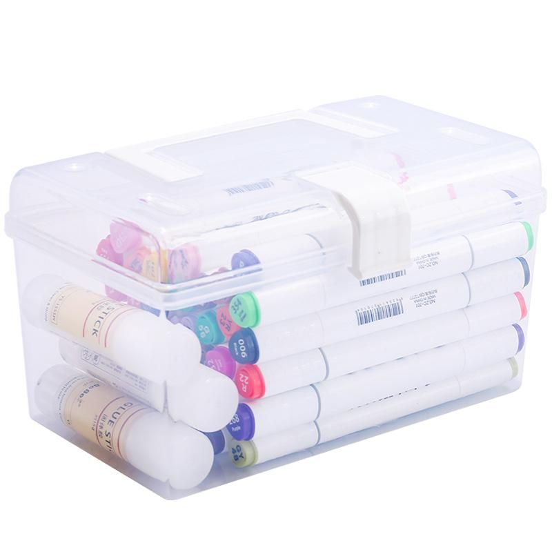 Children's Student Pen Holder Desktop Storage Box Pencil Watercolor Pen Marker Pen Color Lead Crayon Sketch Bag Portable Finishing