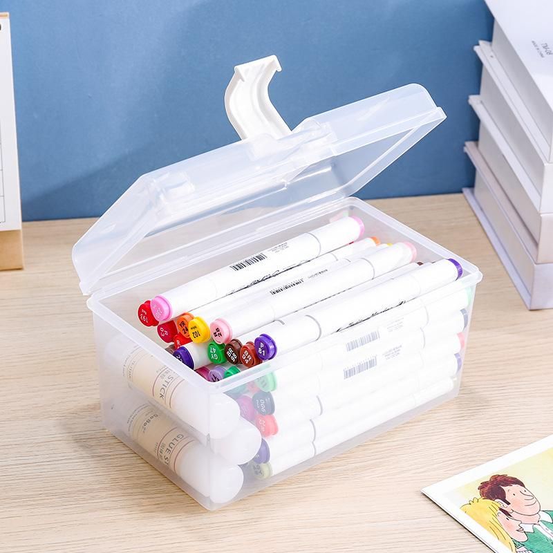 Children's Student Pen Holder Desktop Storage Box Pencil Watercolor Pen Marker Pen Color Lead Crayon Sketch Bag Portable Finishing