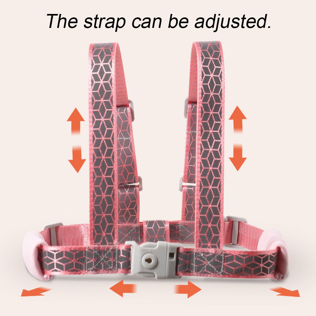 Baby Walking Harness Toddler Kids Anti-lost Safety Shoulder Strap Wrist Link Pink 2M