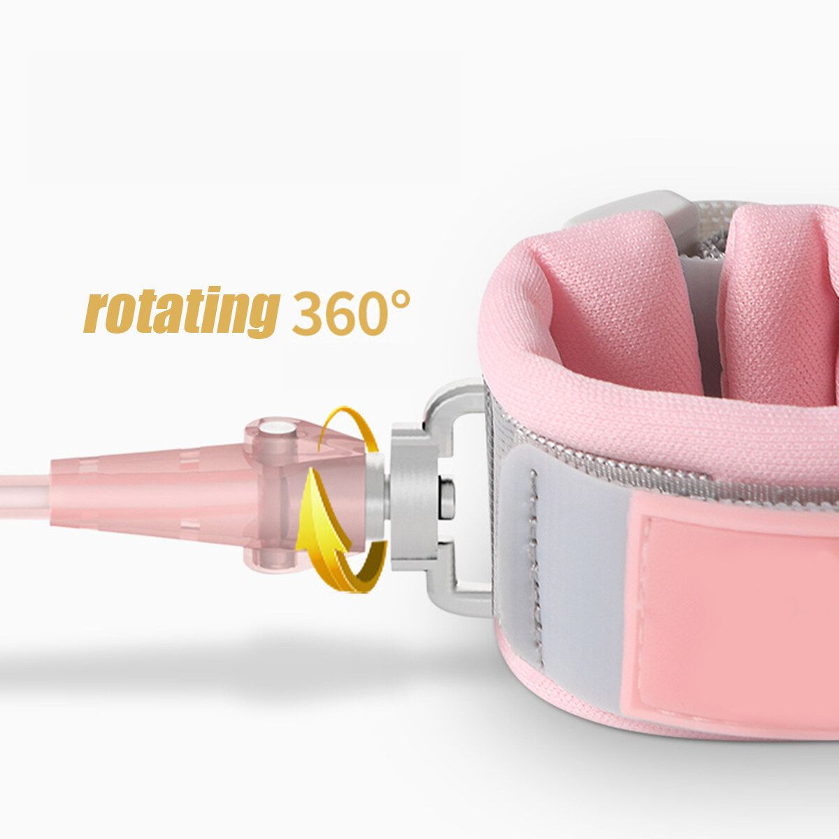 Baby Walking Harness Toddler Kids Anti-lost Safety Shoulder Strap Wrist Link Pink 2M