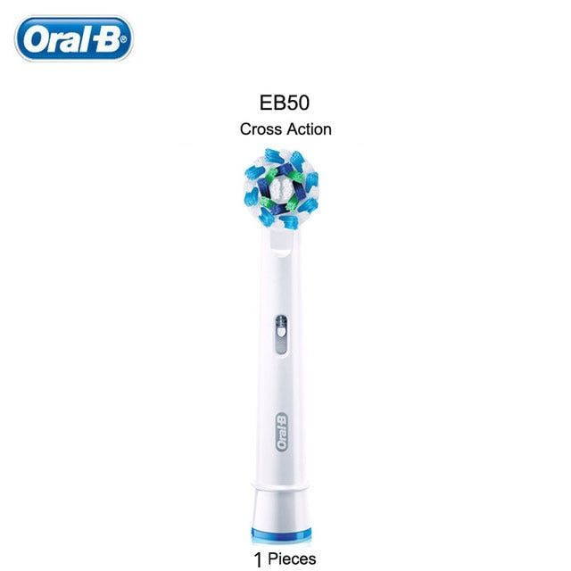 Floss Action Electric Toothbrush Replacement Brush Heads Refill 16 Degree Cross Bristle Design Remove Daily Plaque Deeply(1 Piece EB50 Head)