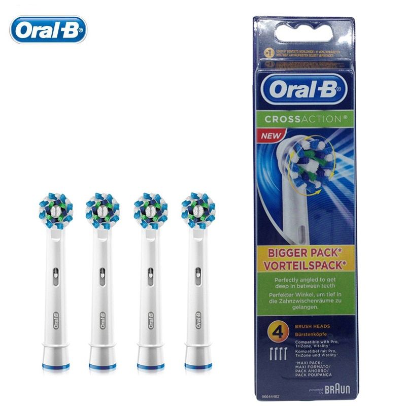 Floss Action Electric Toothbrush Replacement Brush Heads Refill 16 Degree Cross Bristle Design Remove Daily Plaque Deeply(1 Piece EB50 Head)