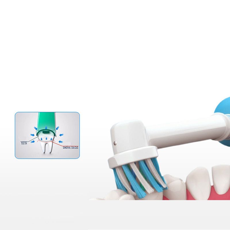 Floss Action Electric Toothbrush Replacement Brush Heads Refill 16 Degree Cross Bristle Design Remove Daily Plaque Deeply(1 Piece EB50 Head)
