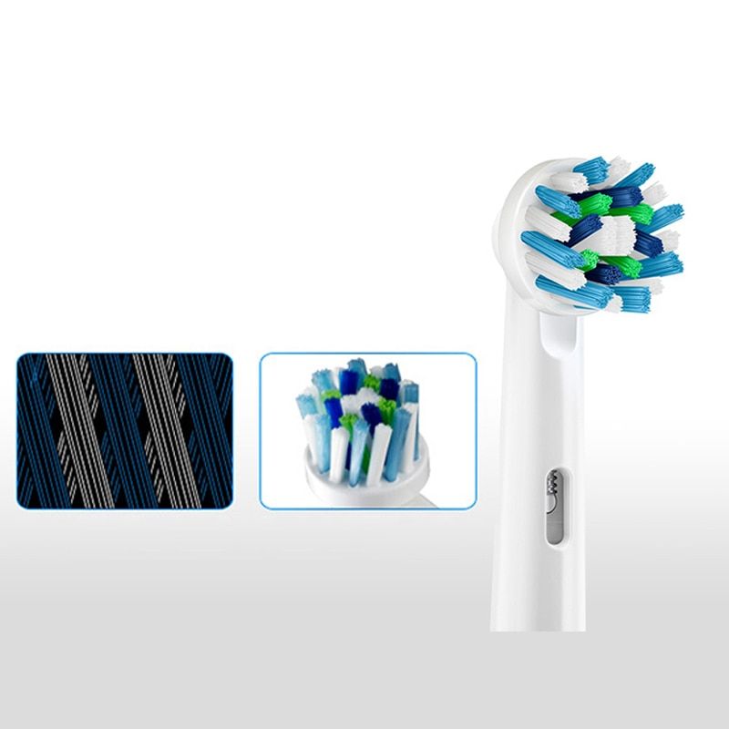 Floss Action Electric Toothbrush Replacement Brush Heads Refill 16 Degree Cross Bristle Design Remove Daily Plaque Deeply(1 Piece EB50 Head)