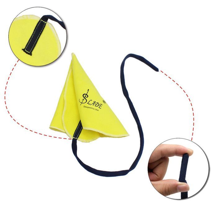 Cleaning Cloth For Sax Flute Clarinet Wind Music Instrument Yellow
