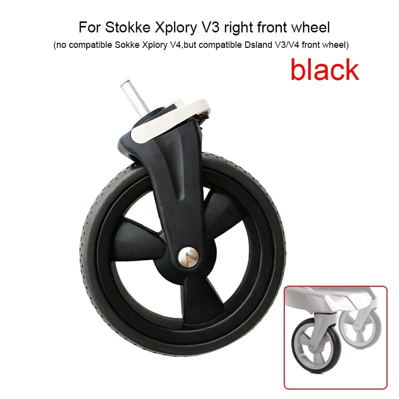 Roues De Poussette Compatibles Dsland Serie Stokke Roue Xplory, Accessoires Roues De Chariot Pour Bebe, Pieces De Landau V3-1 Front-R1