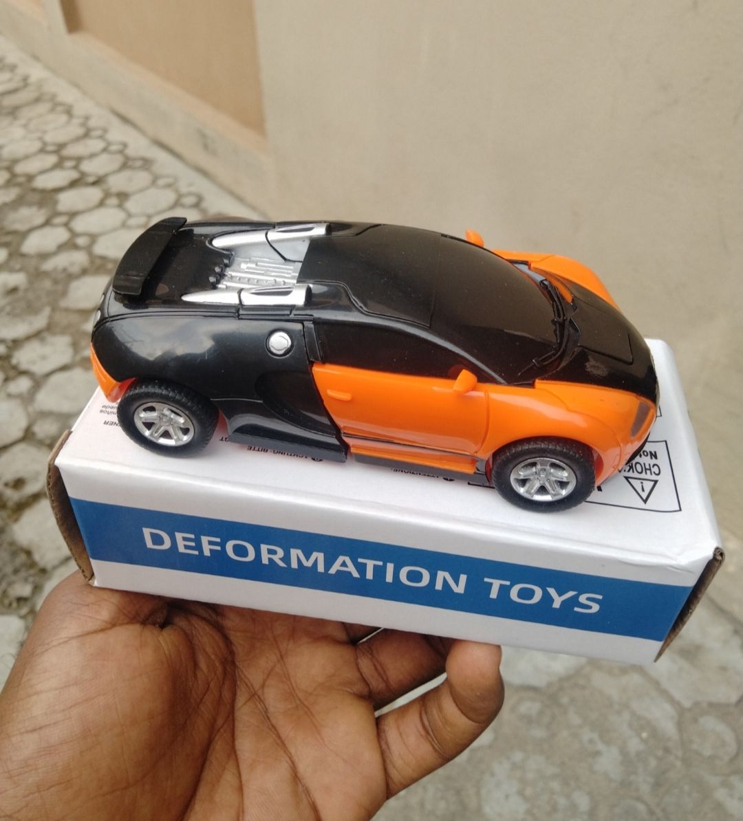 Car Inertial Transformer Robots Toy - Black And Orange