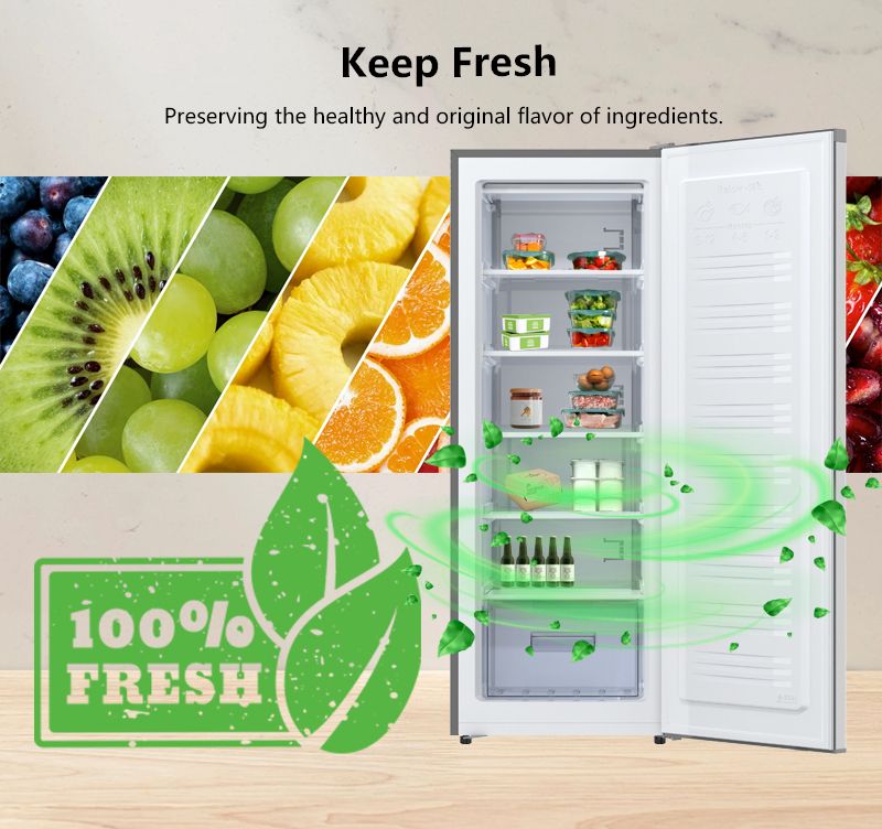 180 Litres Upright Freezer (BDL-180HC) - Silver