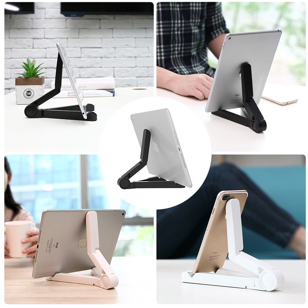 Mobile Phone Holder IPad Stand Tablet Adjustable Folding Portable Stand Black