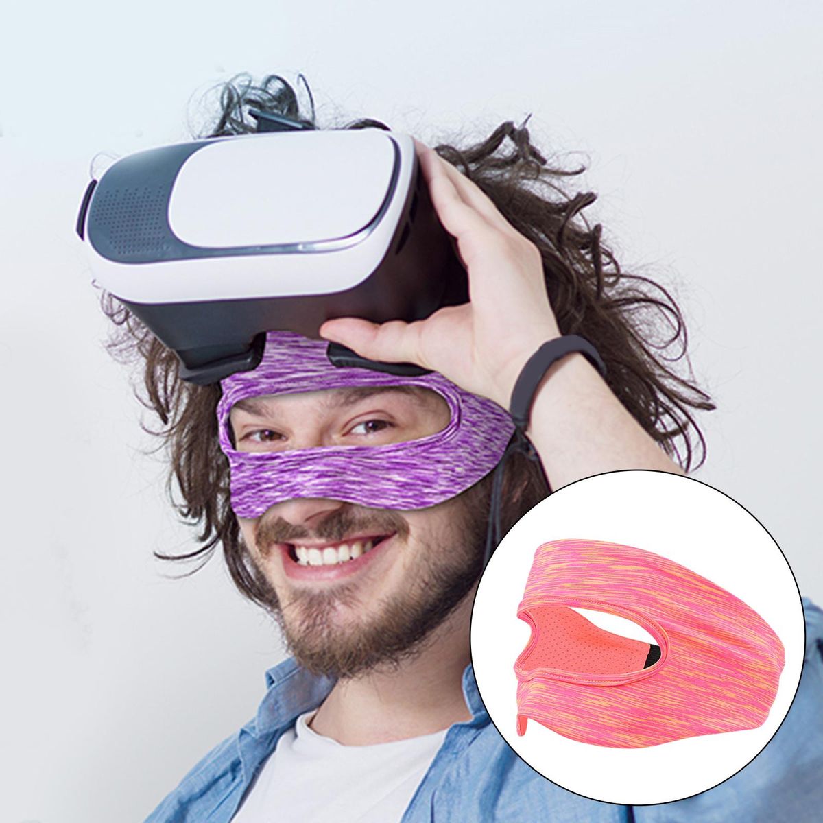 VR Masks For Quest To Use Sweat Band Design VR Accessories Orange