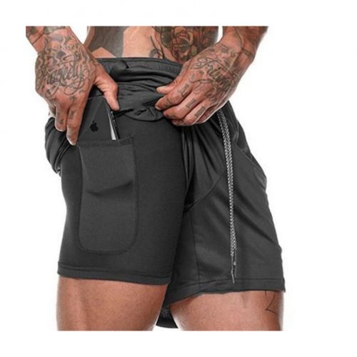 Unisex Fitness Double Layers Shorts Training Pant