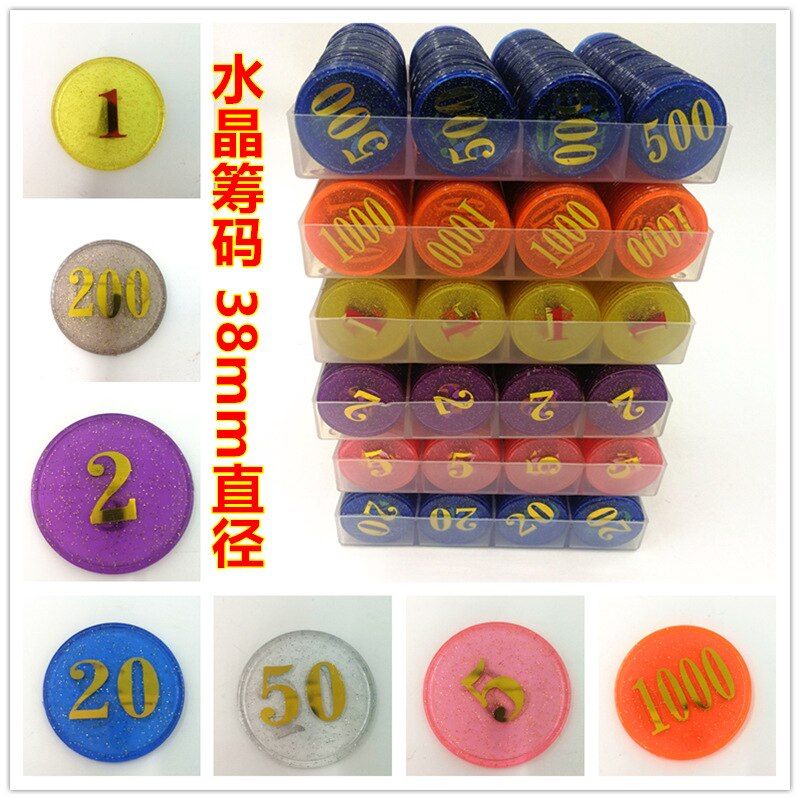 10pcs/set High-End Product Chip Coin Casino Crystal Gold