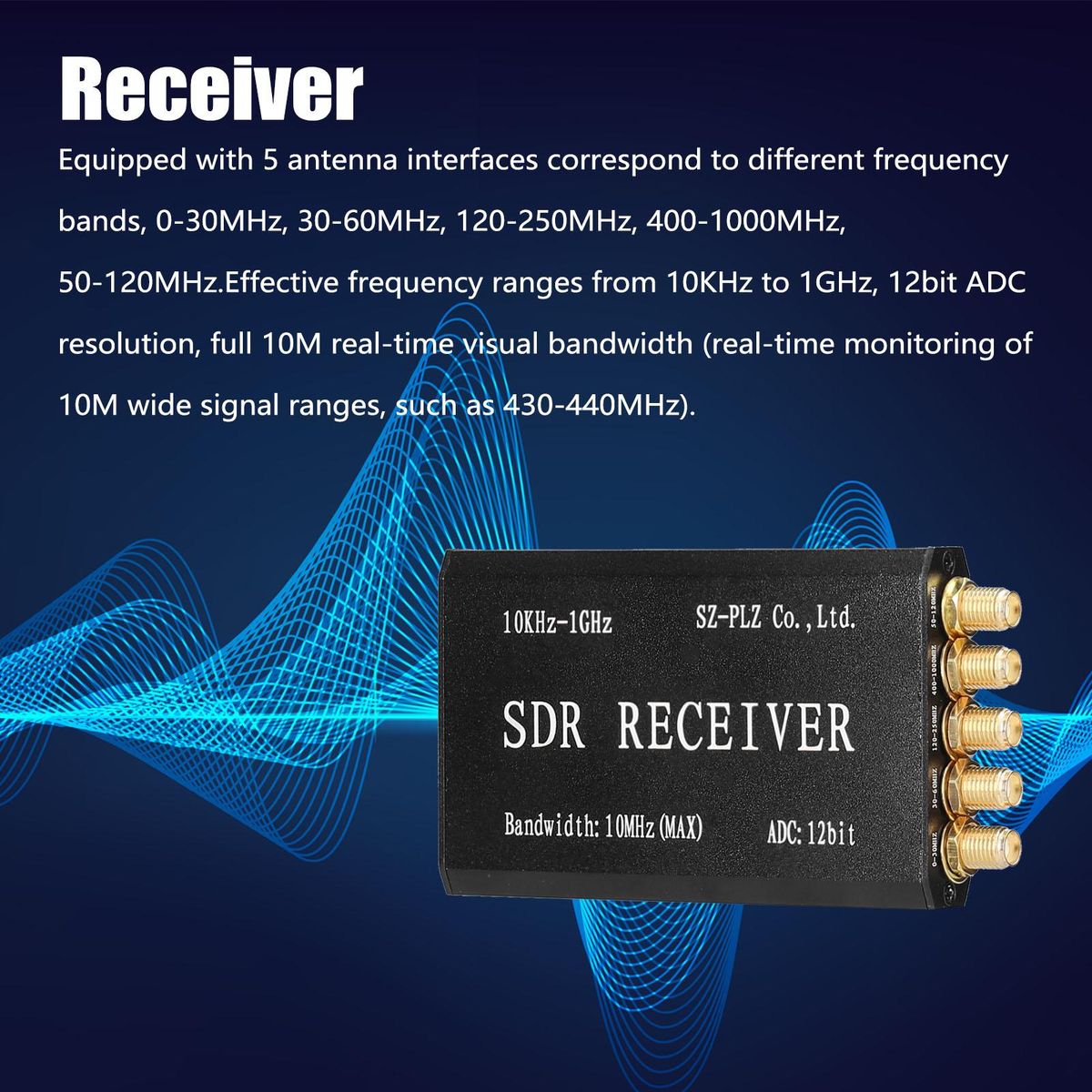 Msi2500 Msi001 Simplified Software Defined Radio Reciver 10kHz-1GHz Amateur Radio Receiving Moudle Circuit DIY Electronic Accessories with Metal Housing