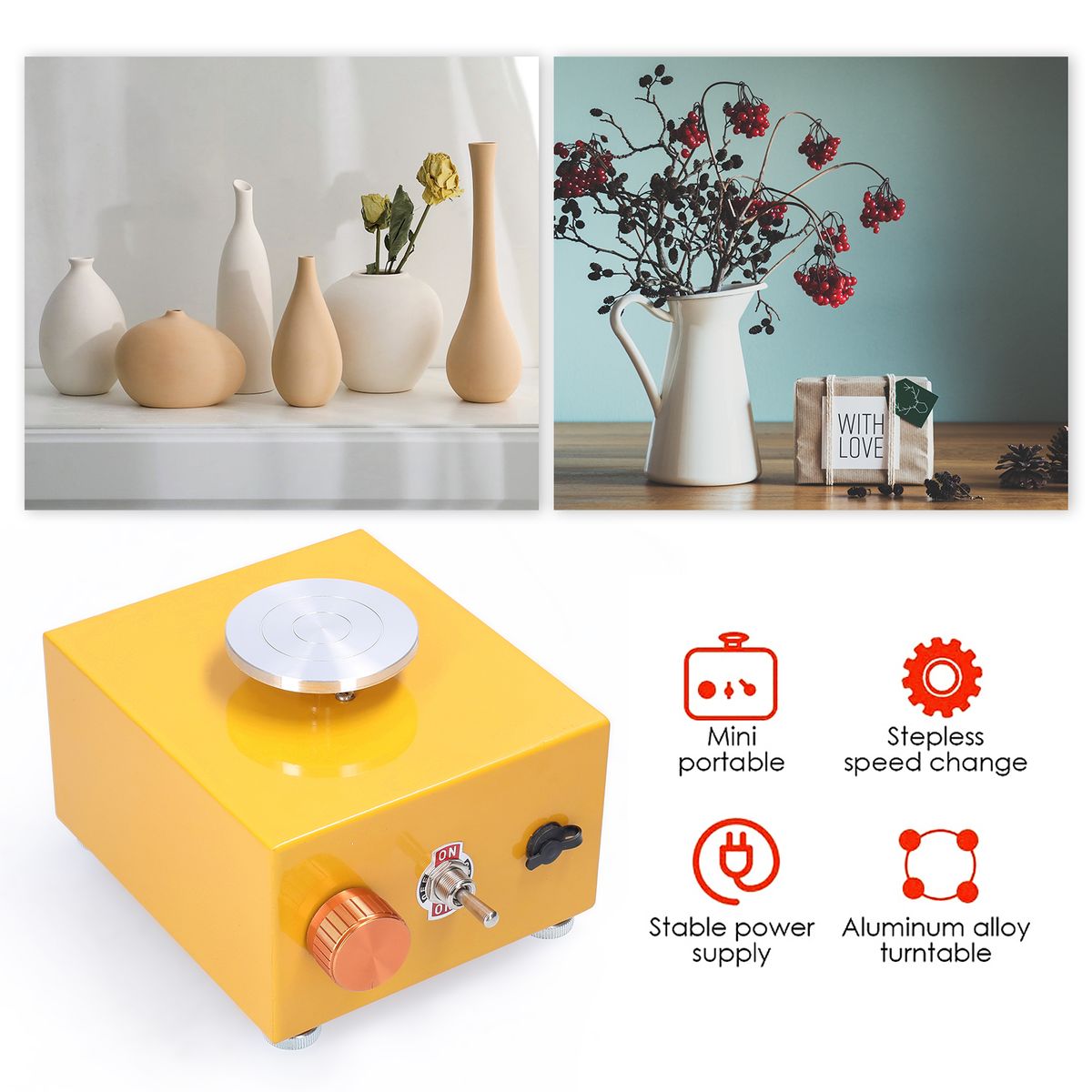 Kids DIY Clay Tool With Tray For Ceramic Work Mini Pottery