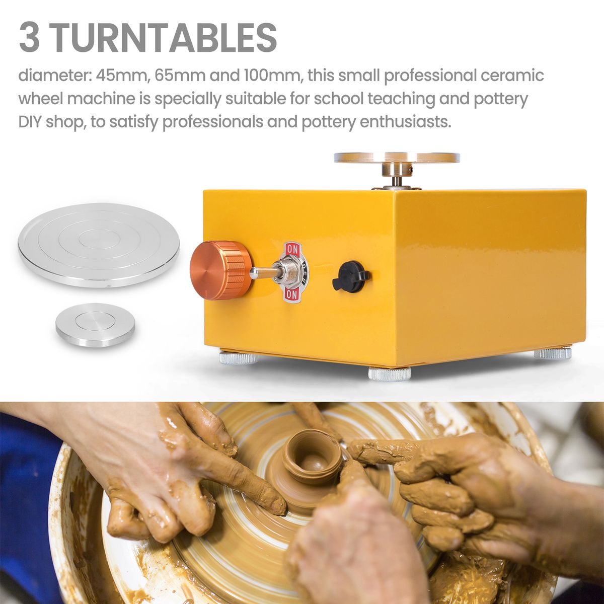 Kids DIY Clay Tool With Tray For Ceramic Work Mini Pottery