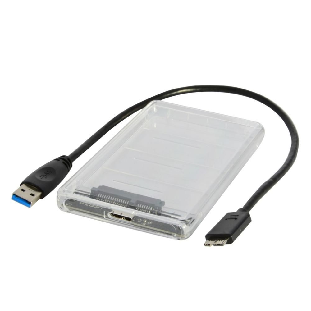 New High-Speed 2TB USB 3.0 to 2.5 Inch External Hard Drive SSD HDD Transparent Enclosure