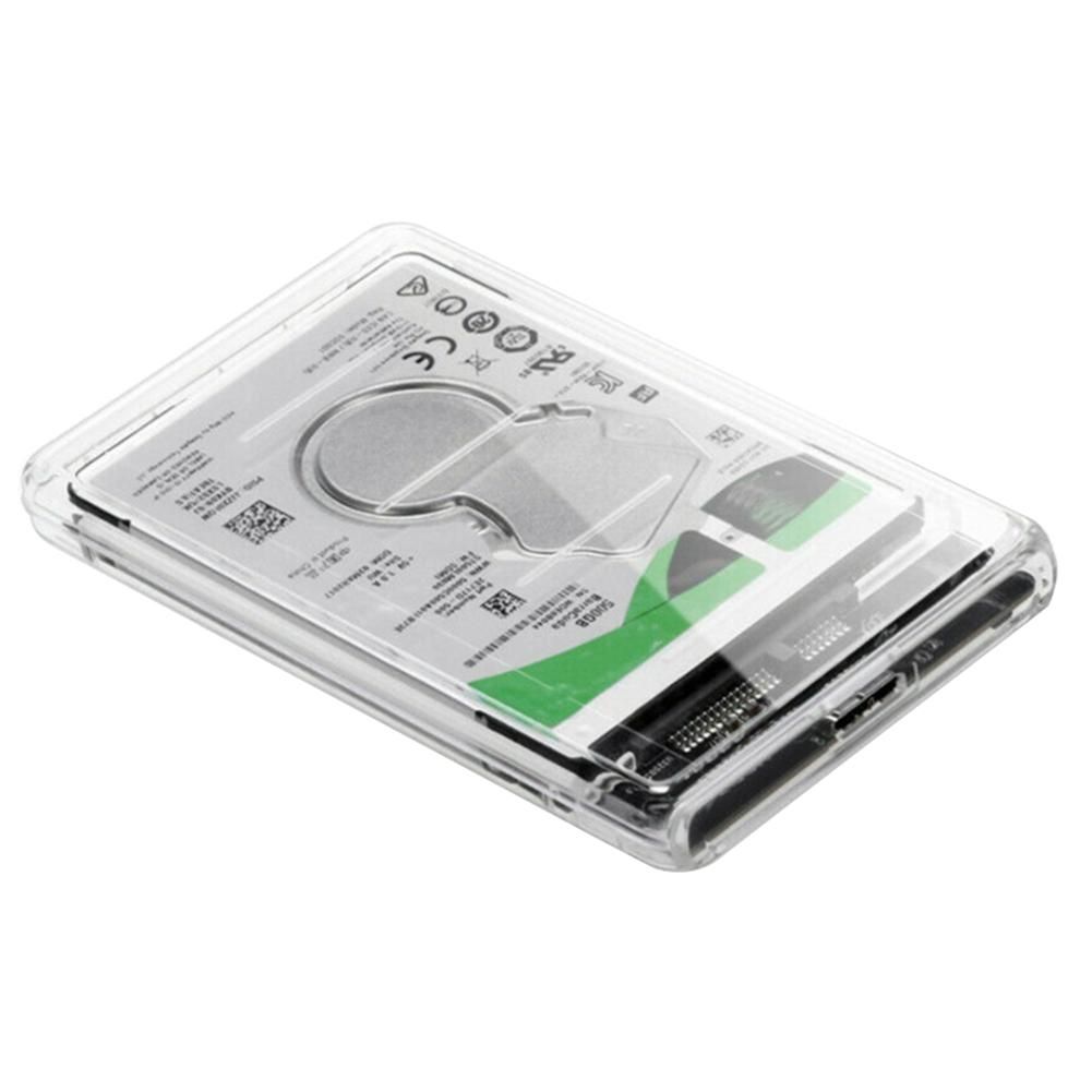 New High-Speed 2TB USB 3.0 to 2.5 Inch External Hard Drive SSD HDD Transparent Enclosure