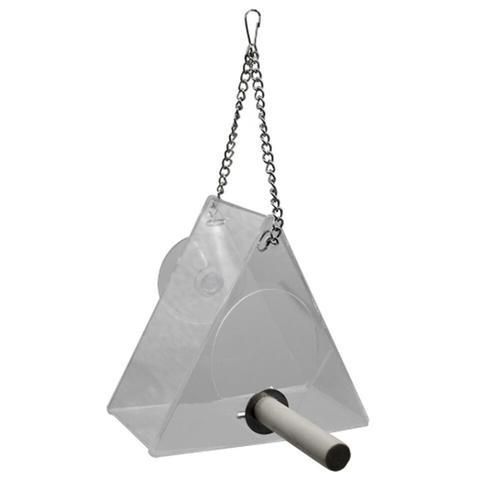 Home Pet Bird Feeder Triangle Hanging Transparent Waterproof Feeder Geometry Indoor Decoration Window Glass Bird Feeder