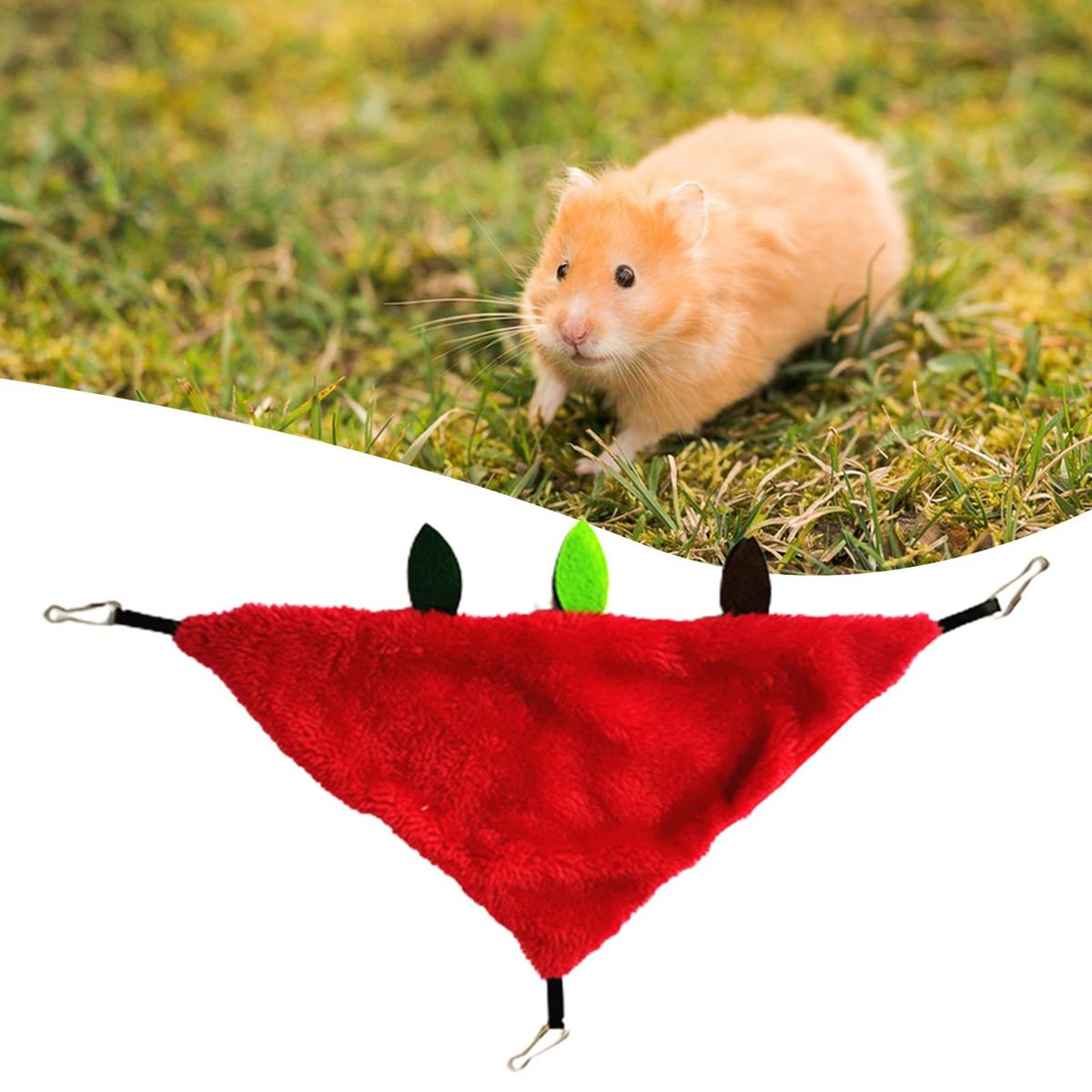 5Pcs Hamster Hammock Leaf Wood Design Small Animal Hammock Tunnel Red