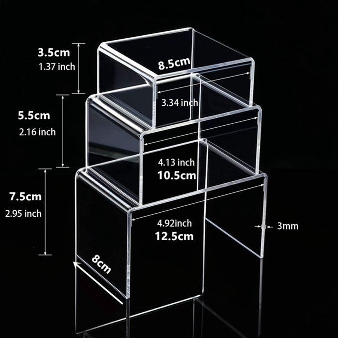 Clear Acrylic Riser Counter Tabletop Jewellery Display Stand Showcase