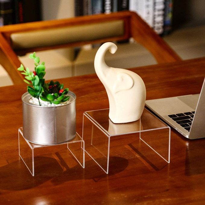 Clear Acrylic Riser Counter Tabletop Jewellery Display Stand Showcase