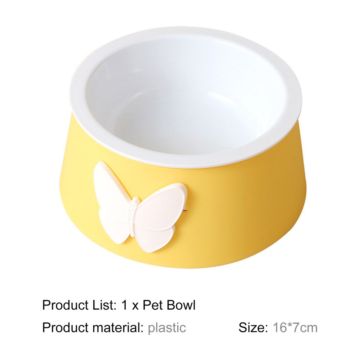 Cat Bowl Pet Feeder Dog Cat Bowl Yellow