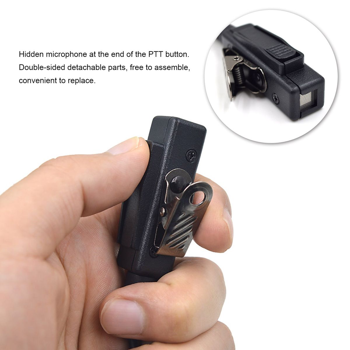 PTT Air Tube Earpiece Headset With PTT Mic Compatible With