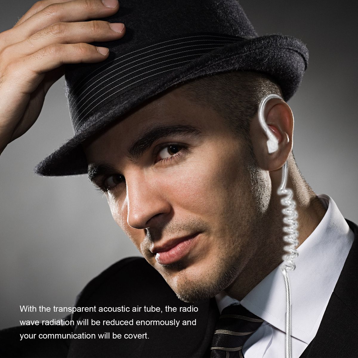 PTT Air Tube Earpiece Headset With PTT Mic Compatible With