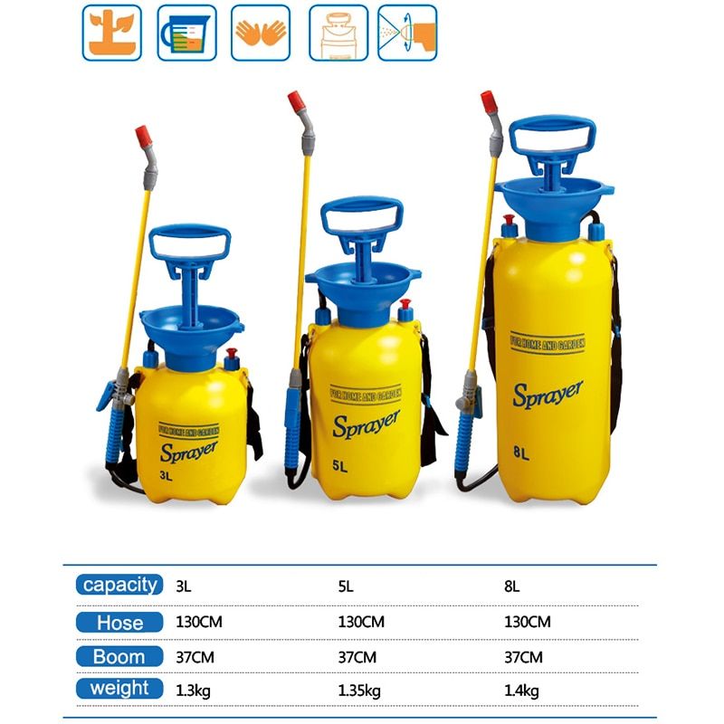 Pressure Sprayer Compressed Air Spray Garden Sprayer Pump Hand Pressure Watering Spray Garden Irrigation Car Clean 5L Copper Spray Bar