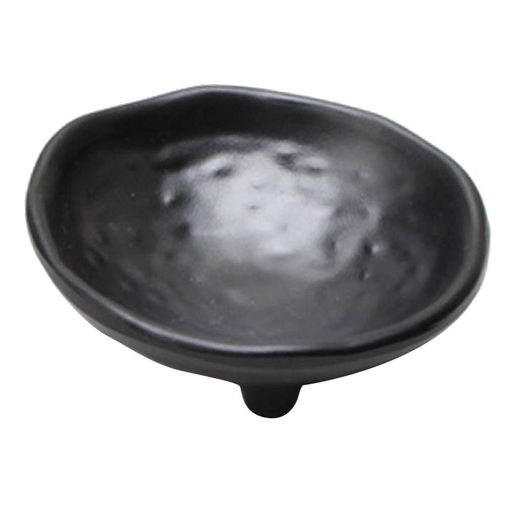 Black Dipper Bowl Japanese Sushi Saucer Dessert Cream Snack