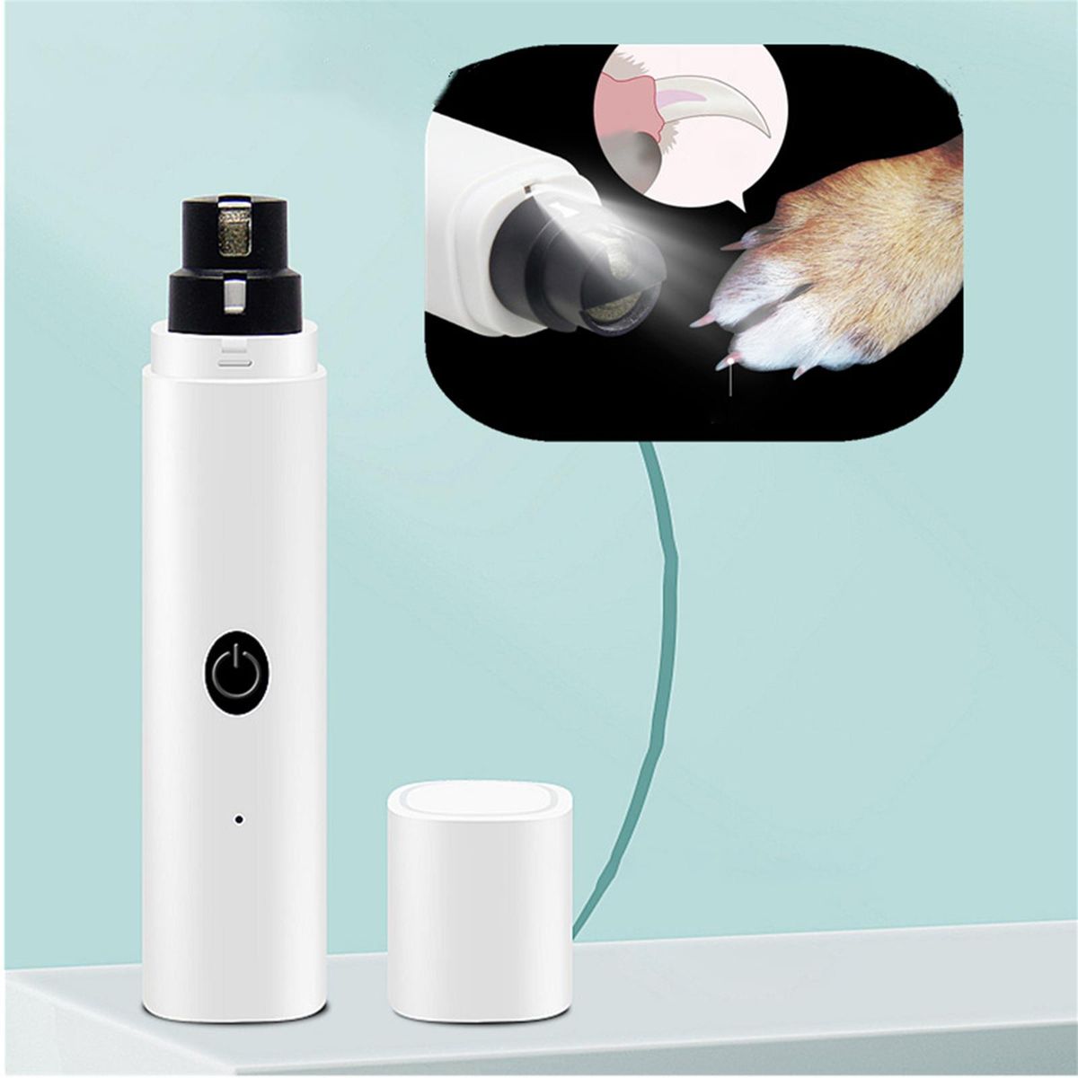 Cat And Dog Nail File, Rechargeable Electric Pet Nail Polisher, Paws