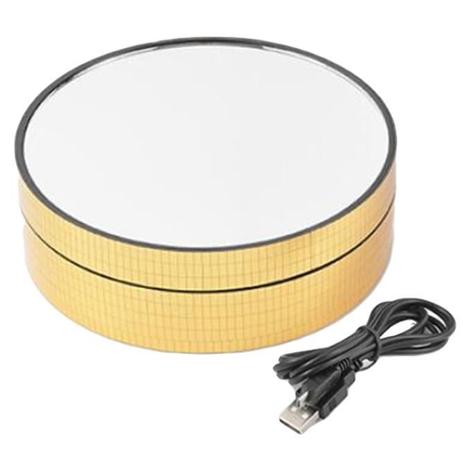 Rotating Display Rack Product Collectibles Shelf Golden Mirror