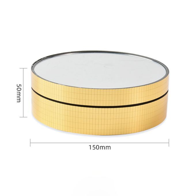 Rotating Display Rack Product Collectibles Shelf Golden Mirror